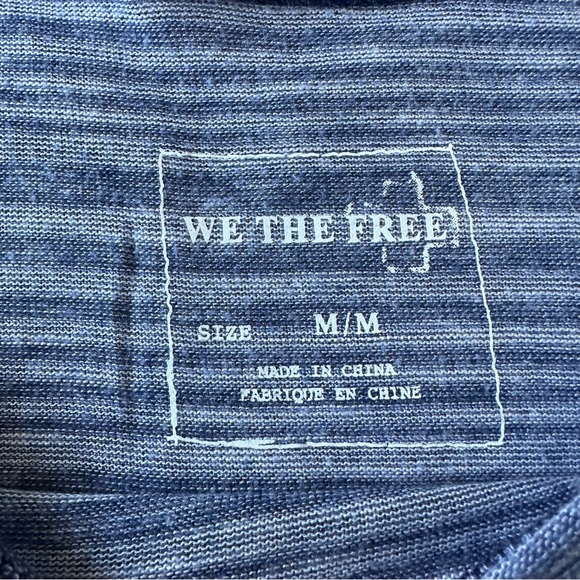 We The Free | Blue and White Battenburg Stripe Top | Size Medium - Picture 7 of 11